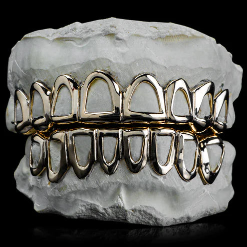 Custom Open Face Gold Grillz.