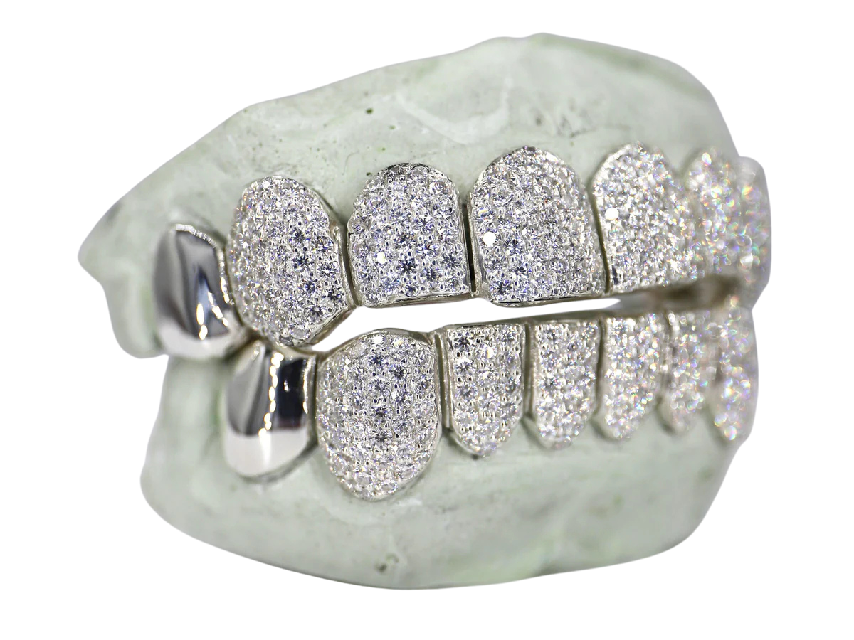 VVS Moissanite 8 On 8 Capped Diamond Grillz