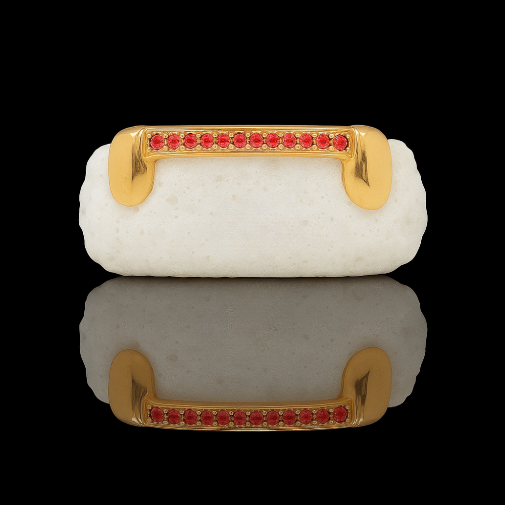 Customizable Any Color Gemstone One Row Bar Gold Grillz
