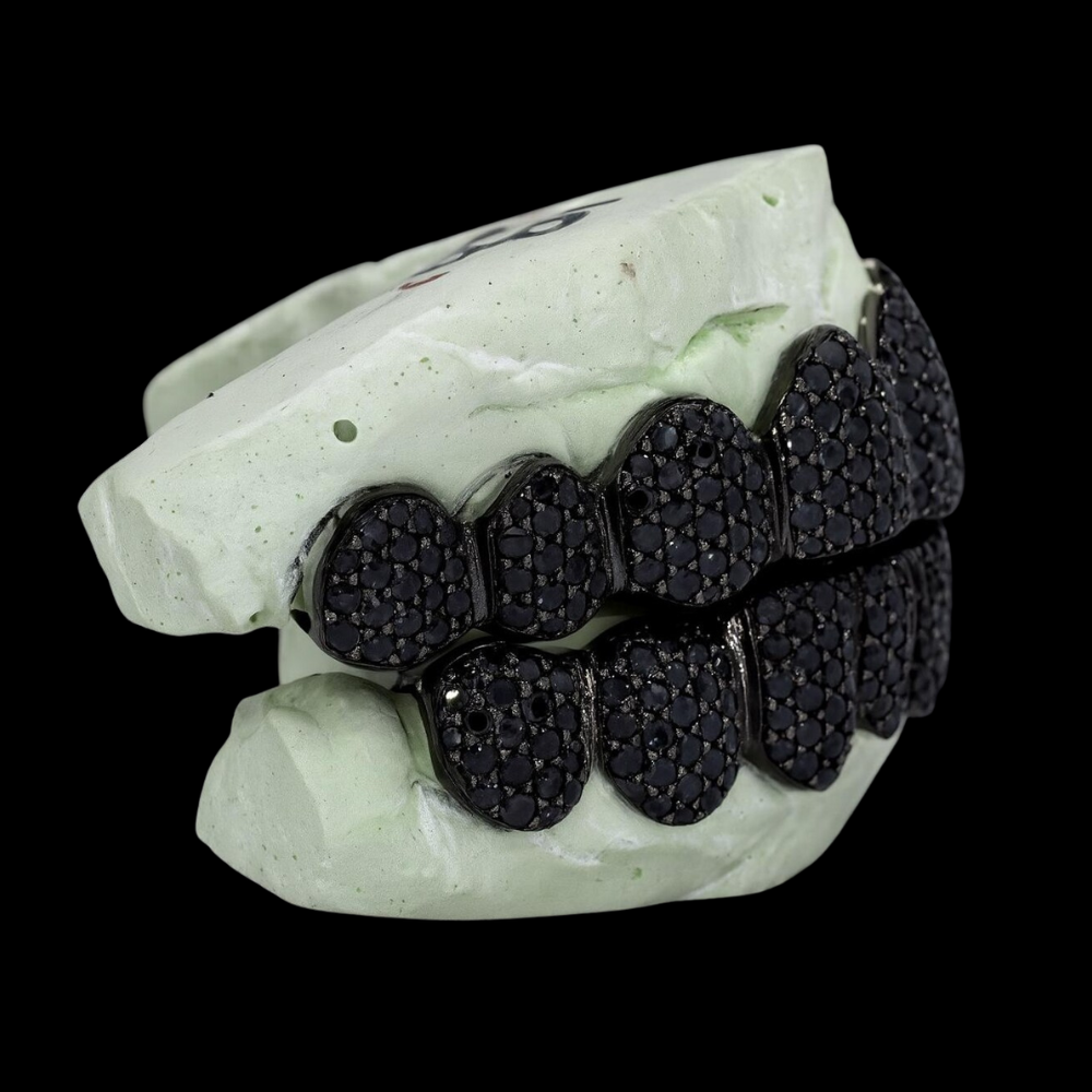 Black VVS Moissanite Diamond Grillz