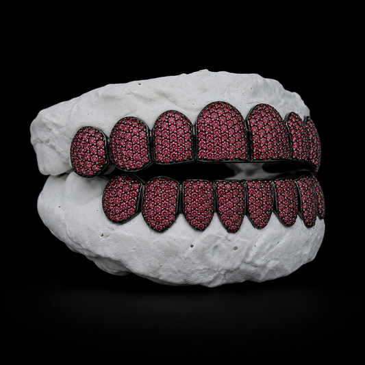 Blood Red VVS Moissanite Diamond Grillz