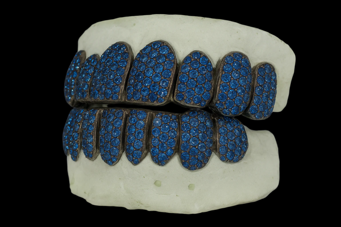 Custom VVS Moissanite Ice Blue Diamond Grillz
