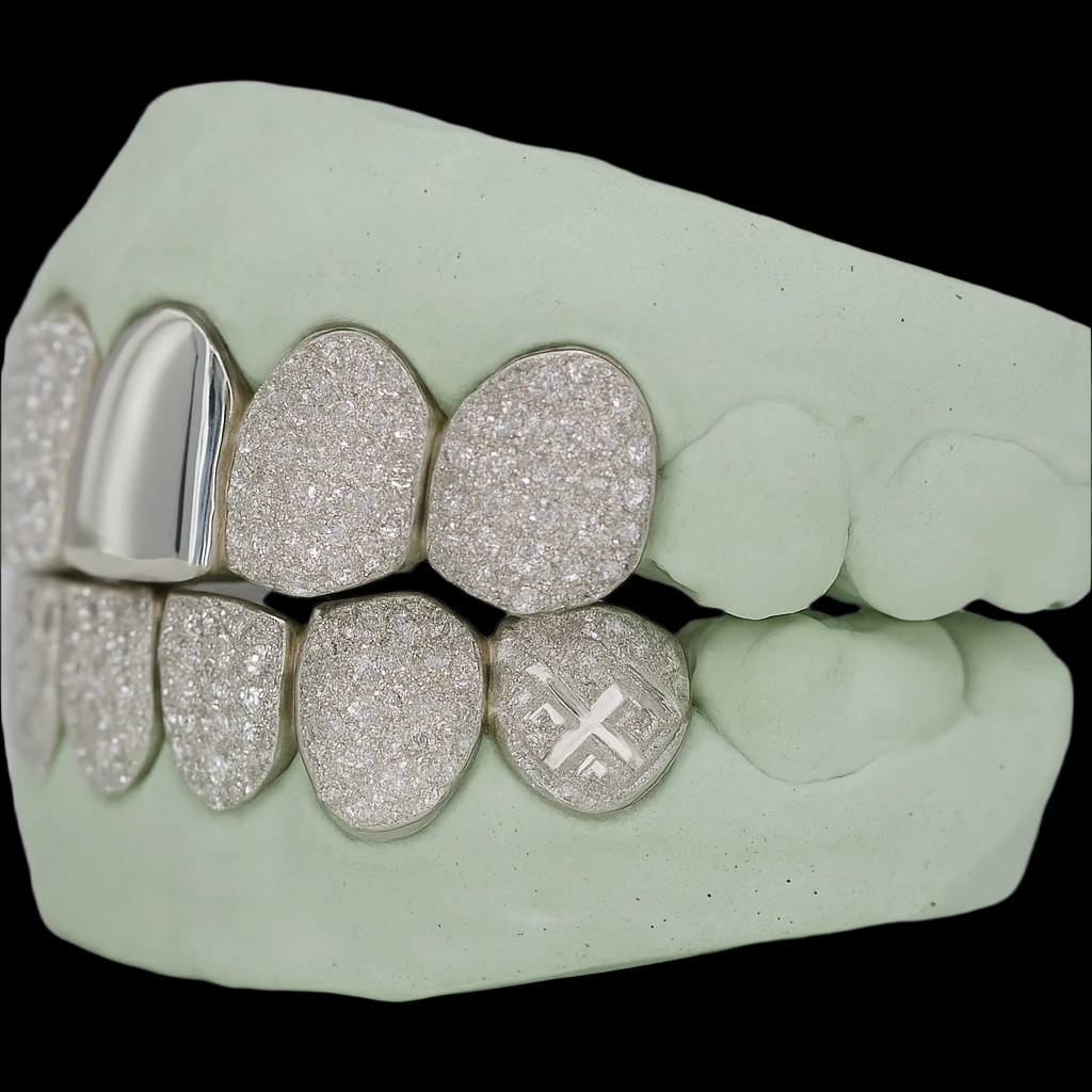 VVS Moissanite Grillz - Diamond Top & Diamond Cut Bottom