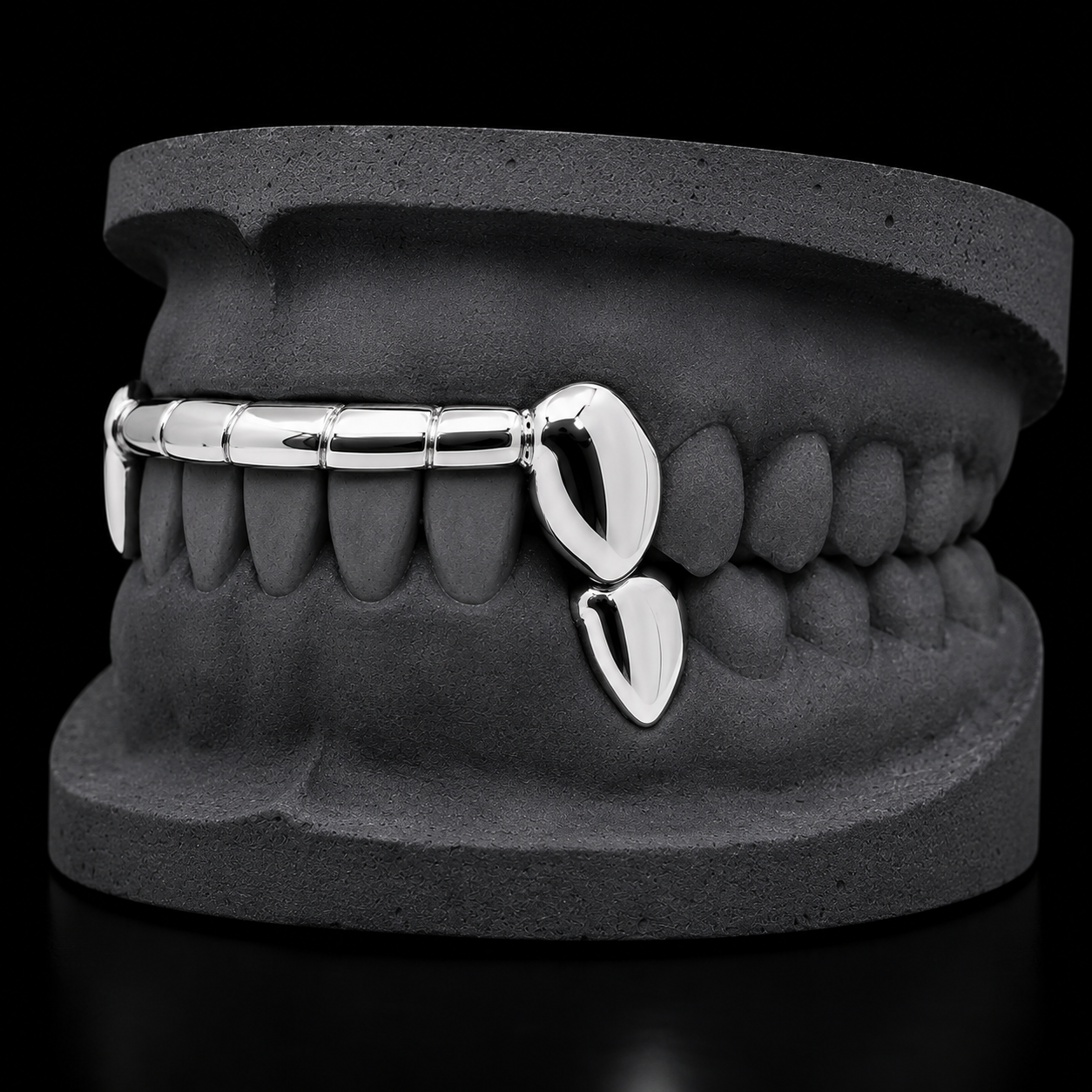 Custom 925 Solid Sterling Silver Front Bar Tip Covering Hand Made Grillz