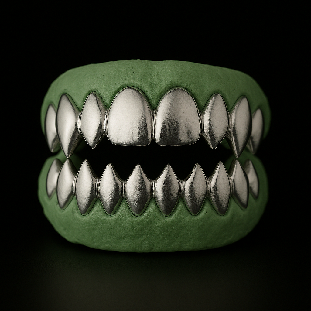Custom Shark Teeth Gold Grillz