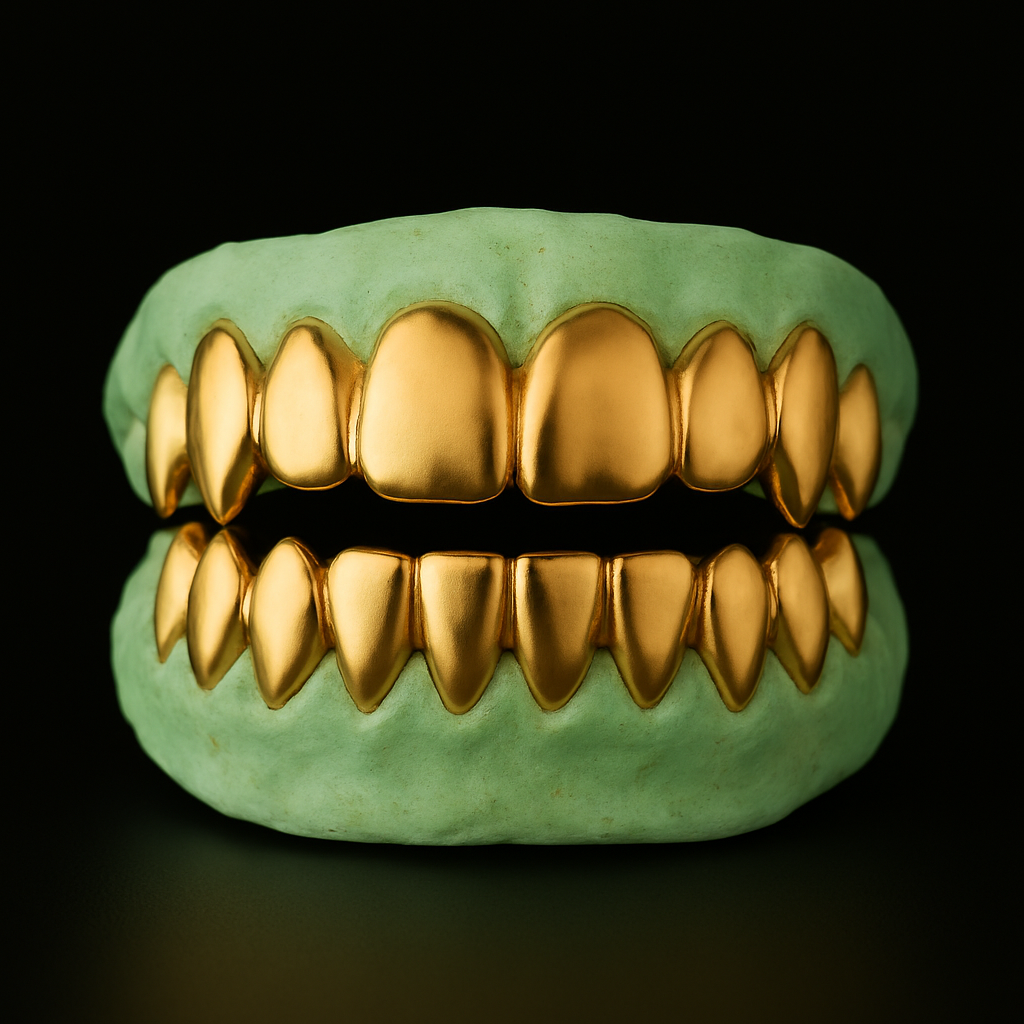Custom Shark Teeth Gold Grillz