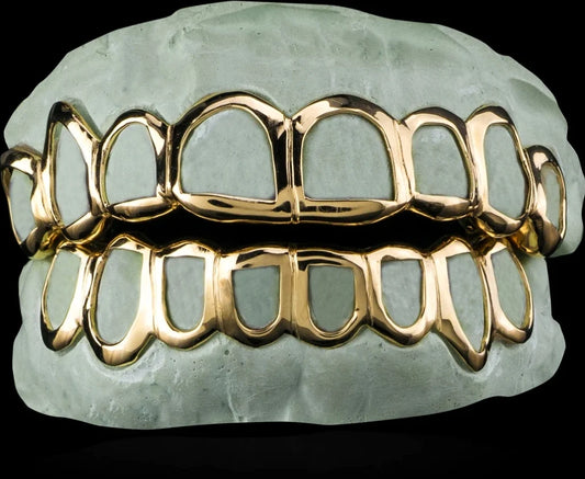 Custom Open Face Gold Grillz.