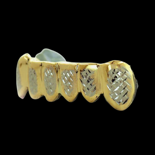 6 Teeth Two-Tone Grill With Diamond Cuts.