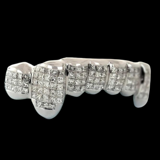 Skate 8 Piece Princess Cut Invisible Handset Diamond Grillz