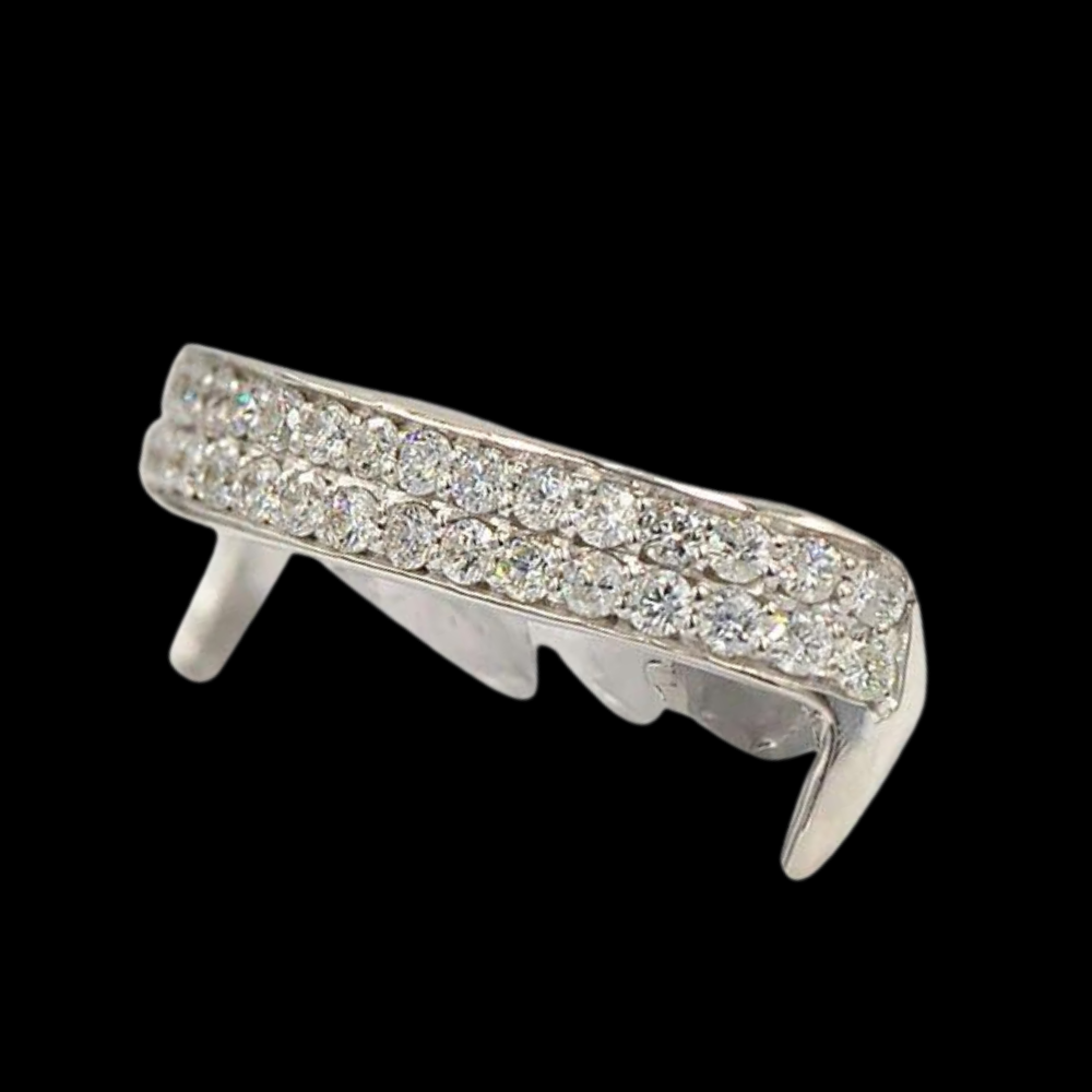 6 Teeth 2 Diamond Row Bar Grillz