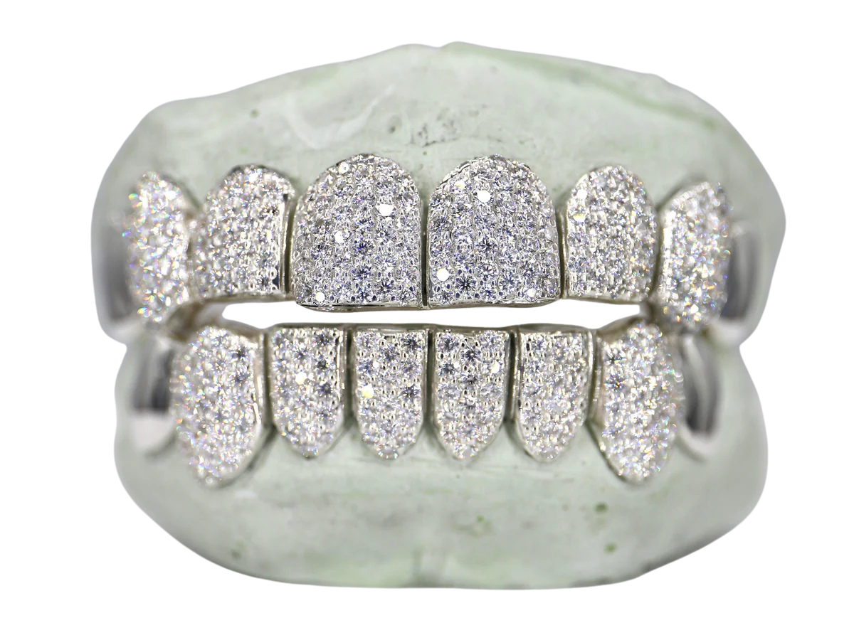 VVS Moissanite 8 On 8 Capped Diamond Grillz