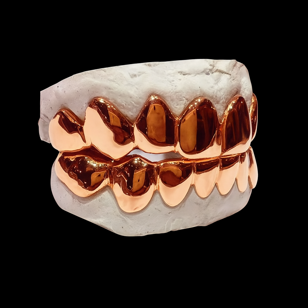 Custom Grillz, 10K Solid Rose Gold Custom Fit Real Grillz