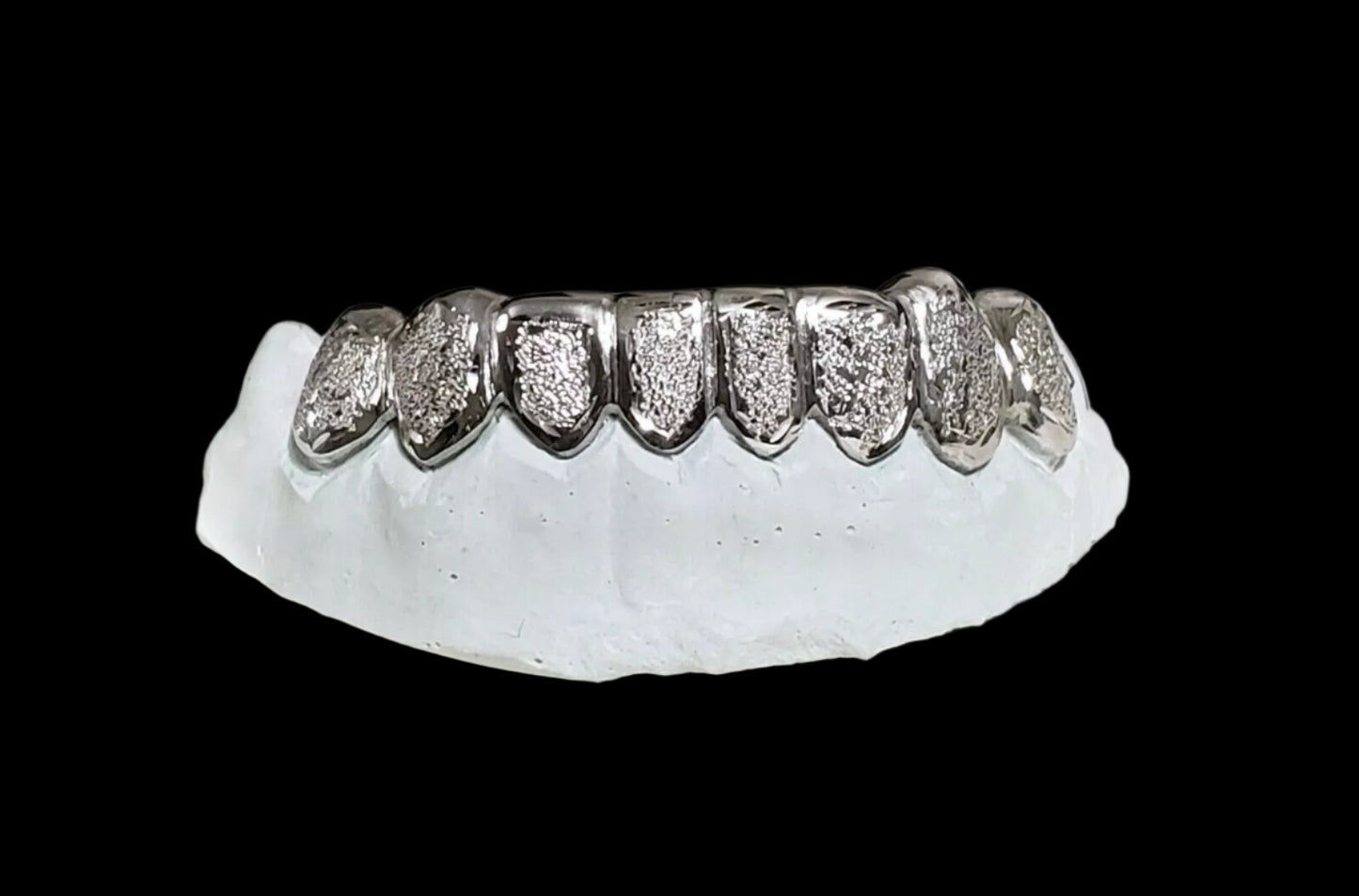 Silver or 10K Gold Custom Made Diamond Dust/ Plain Outline Grillz