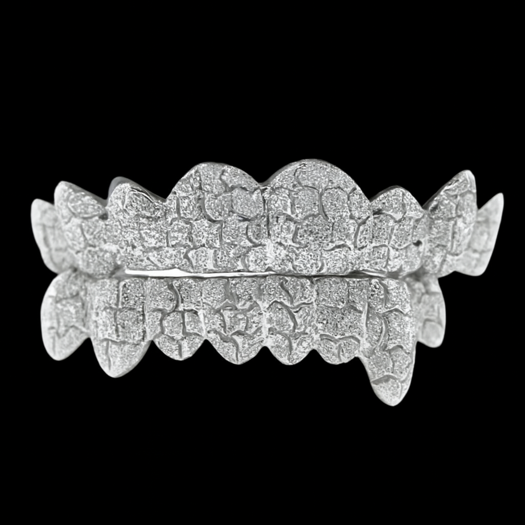 16 Piece Deep Cut Diamond Dust Gold Grillz