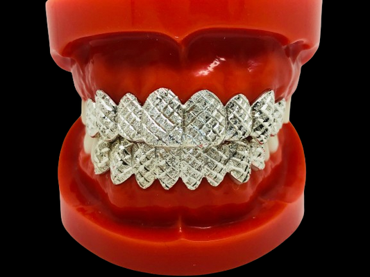 10K Solid Gold Diamond Cut + Dust Grillz