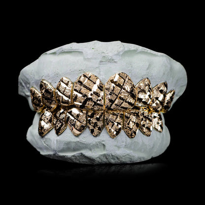 10K Solid Gold Diamond Cut + Dust Grillz