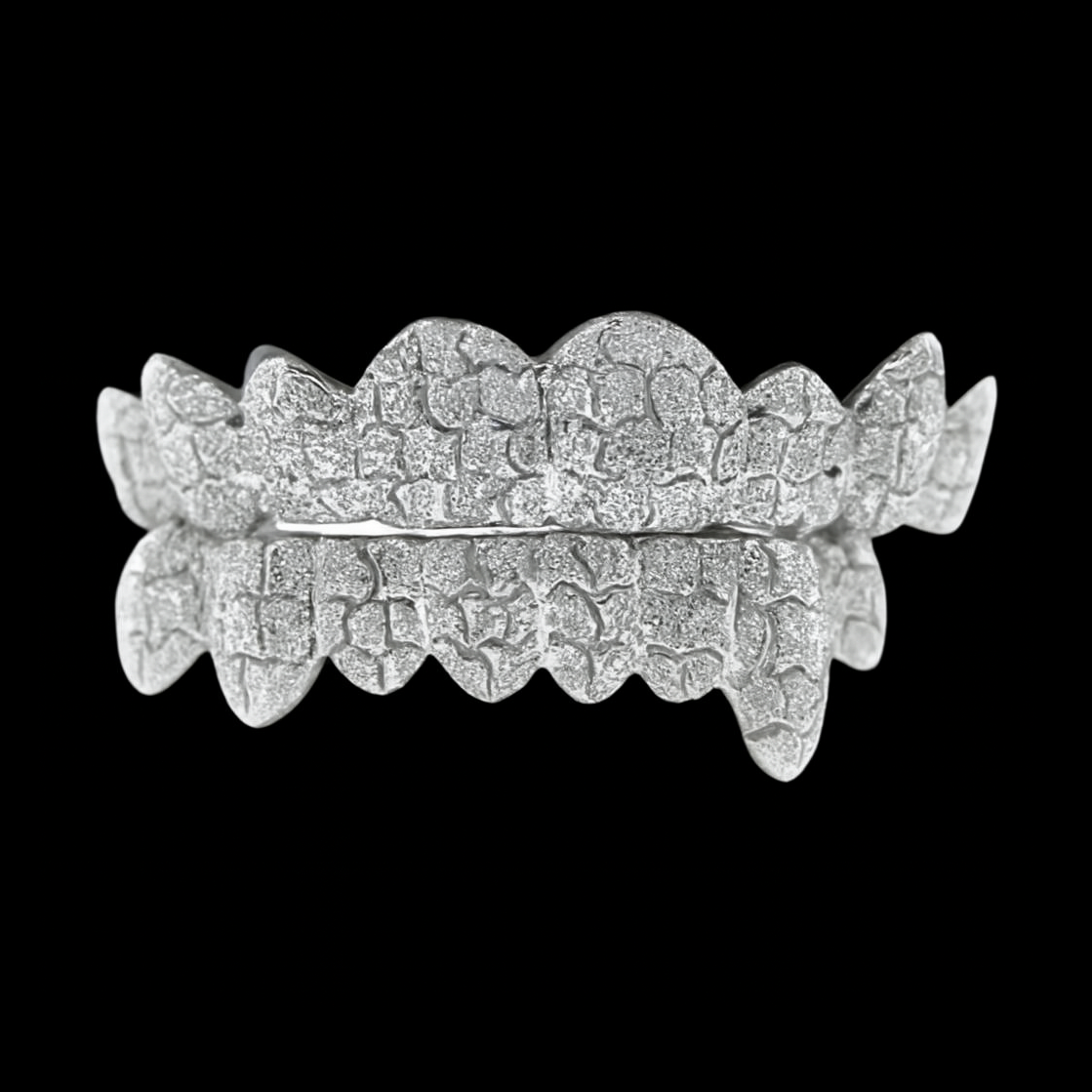 16 Piece Deep Cut Diamond Dust Gold Grillz