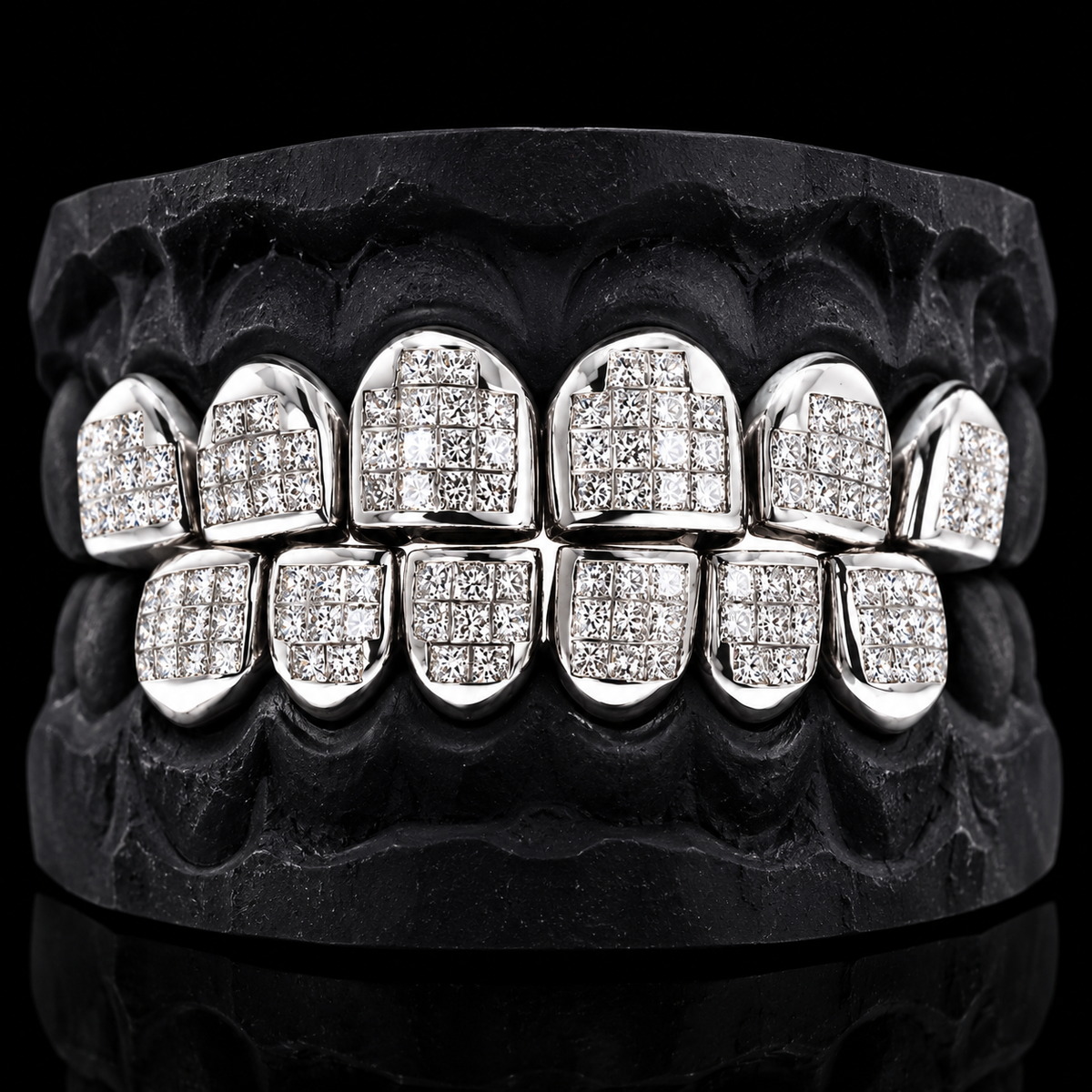 18K Individual Hand Set Diamond Grillz