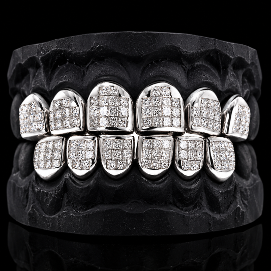 18K Individual Hand Set Diamond Grillz