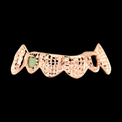 6 Teeth 2 Open face Grillz with Diamond Cuts