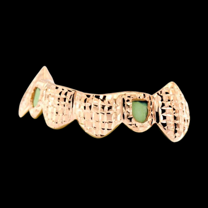 6 Teeth 2 Open face Grillz with Diamond Cuts