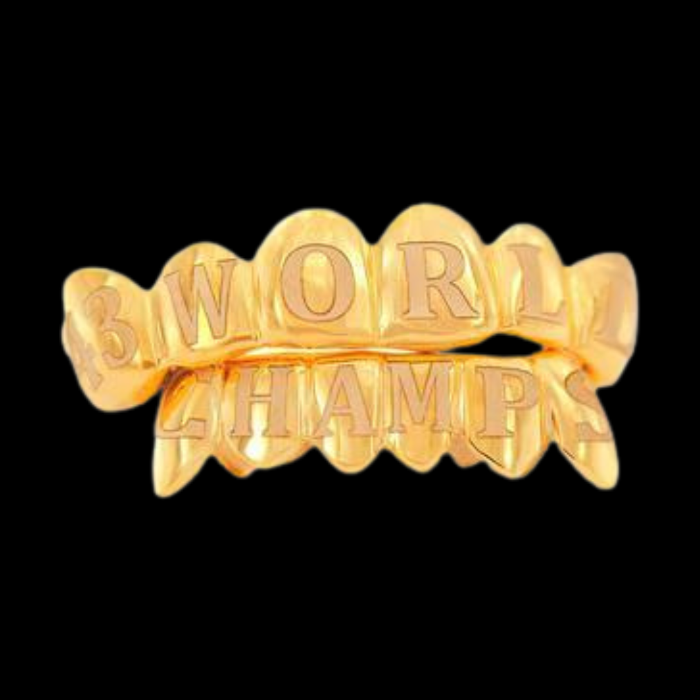 6 Top & 6 Bottom World Series Teeth Gold Grillz