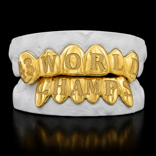 6 Top & 6 Bottom World Series Teeth Gold Grillz