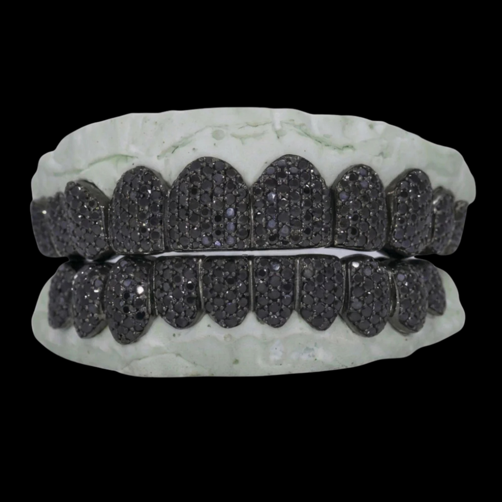 Black VVS Moissanite Diamond Grillz