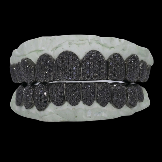 Black VVS Moissanite Diamond Grillz