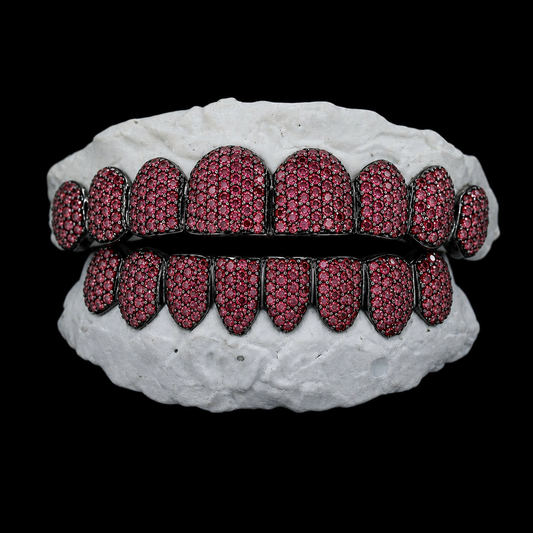 Blood Red VVS Moissanite Diamond Grillz