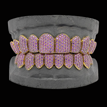 Custom Purple Amethyst & Black Rhodium Gold Grillz