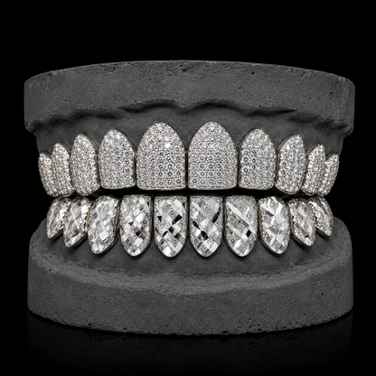 Diamond Top and Diamond Cut Bottom VVS Moisannite Diamond Grillz