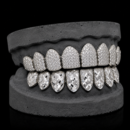 Diamond Top and Diamond Cut Bottom VVS Moisannite Diamond Grillz