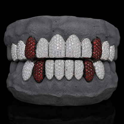 Blood Stone Fangs VVS Moissanite Diamond Grillz
