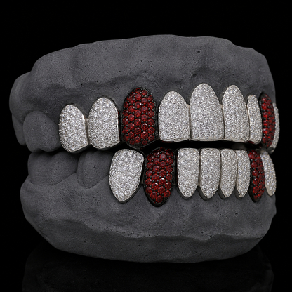 Blood Stone Fangs VVS Moissanite Diamond Grillz