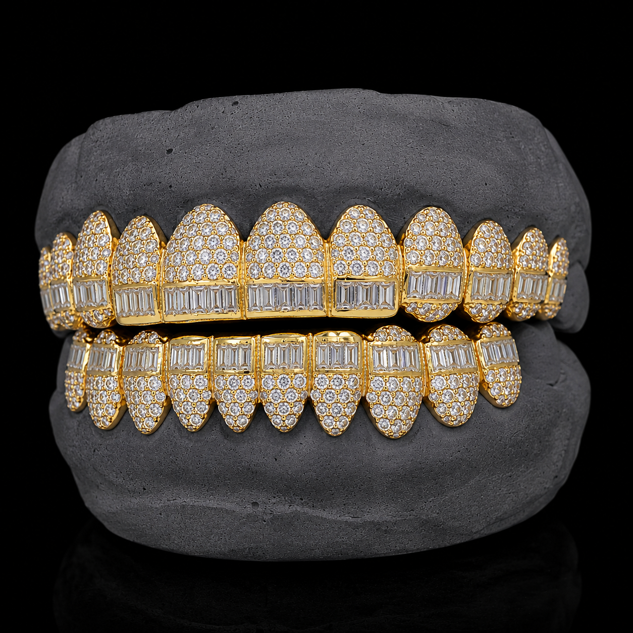 Baguette Hybrid VVS Moissanite Diamond Grillz