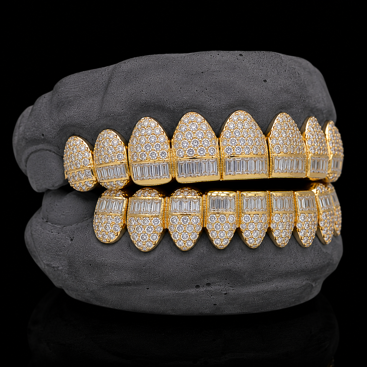 Baguette Hybrid VVS Moissanite Diamond Grillz