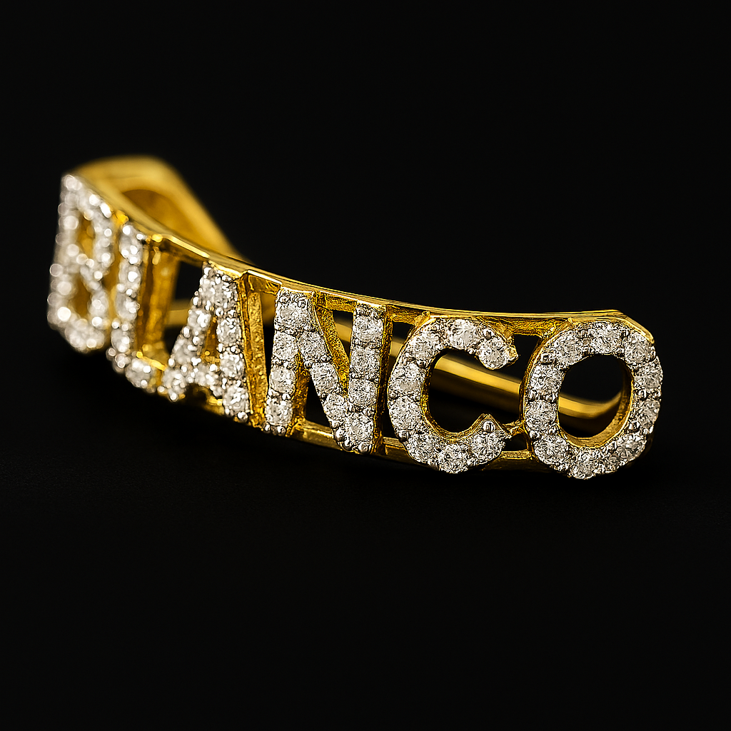 Custom Personalized Name Grillz Iced Out Gold Teeth