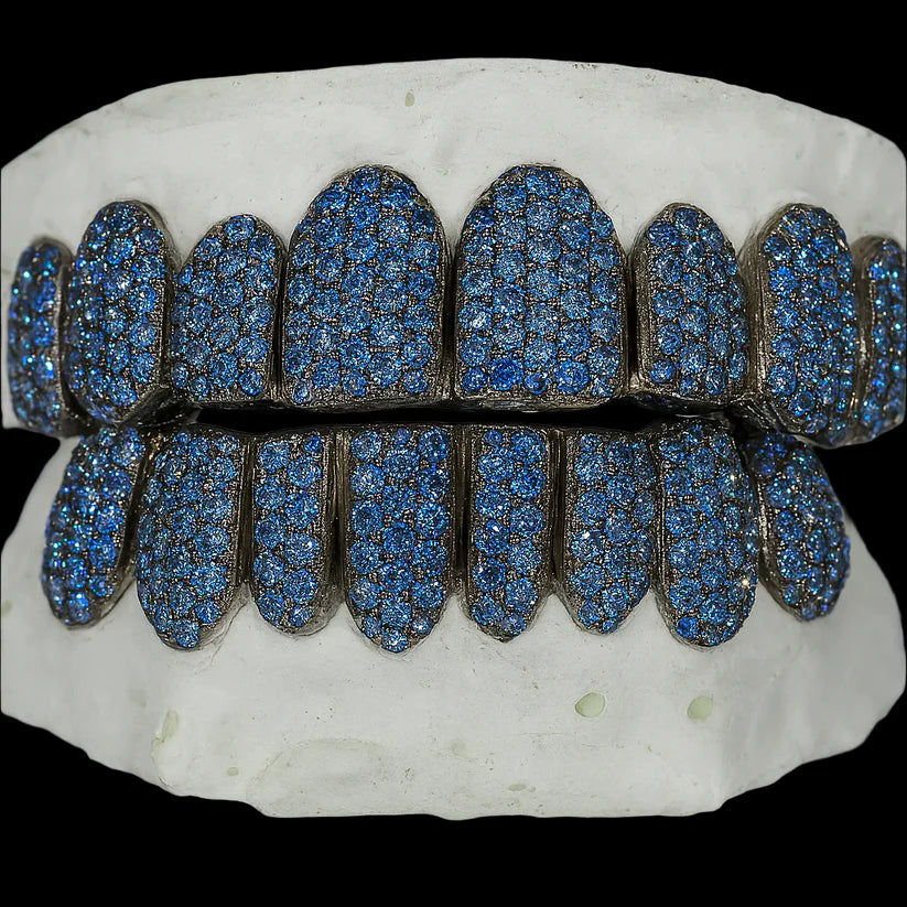 Ice Blue VVS Moissanite Diamond Grillz