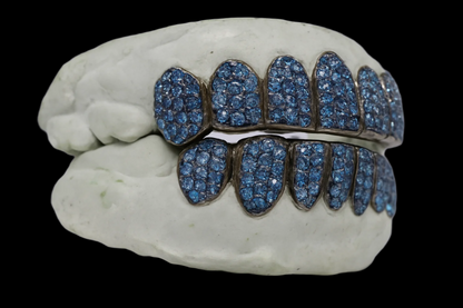 Custom VVS Moissanite Ice Blue Diamond Grillz