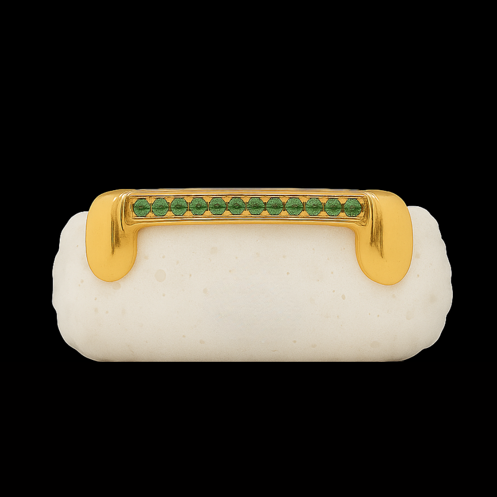 Customizable Any Color Gemstone One Row Bar Gold Grillz
