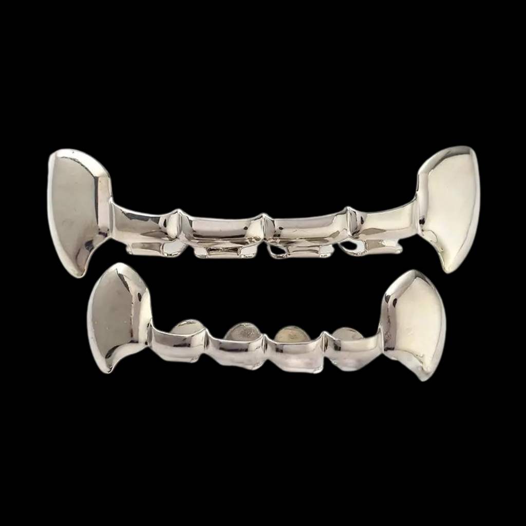 Custom 2 Teeth With Extended Fang Gold Grillz