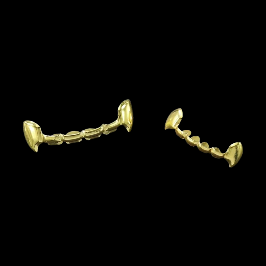 Custom 2 Teeth With Extended Fang Gold Grillz