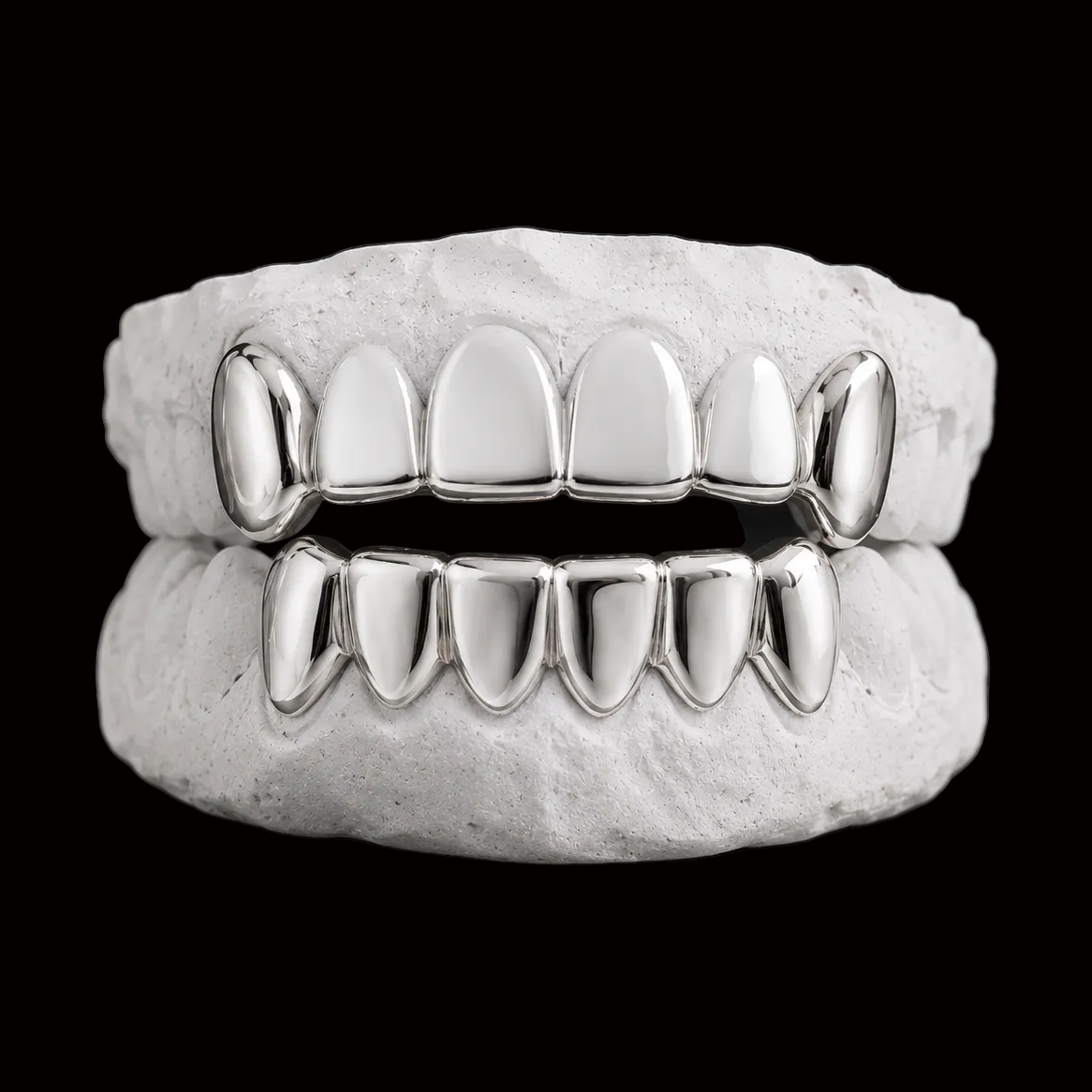 Custom 2 Teeth with Extended Fangs & 6 Bottom Gold Grillz