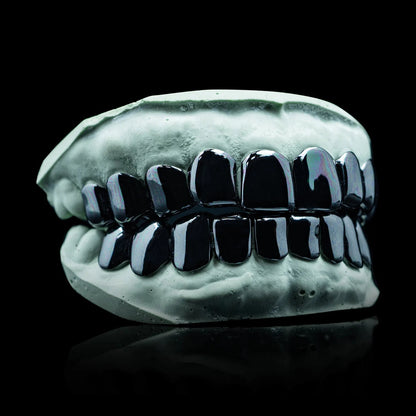 Custom Black E-Coating Solid Deep Cut Grillz