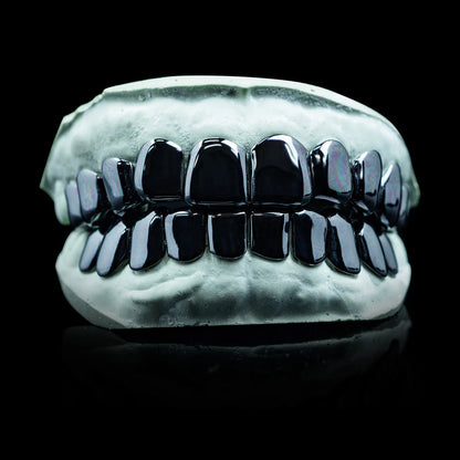 Custom Black E-Coating Solid Deep Cut Grillz