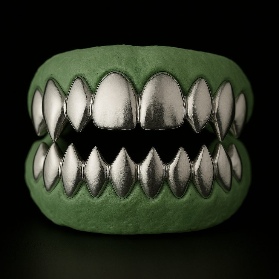 Custom Shark Teeth Gold Grillz
