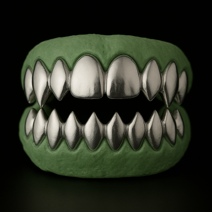 Custom Shark Teeth Gold Grillz