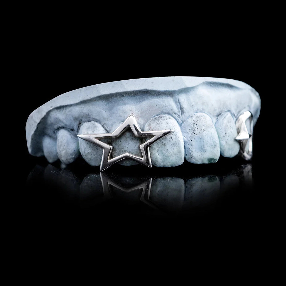 Custom Star Outline Open Face Grillz