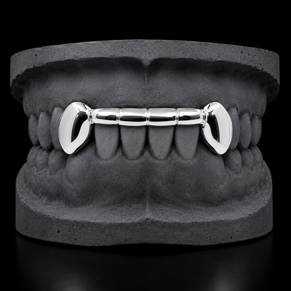Custom 925 Solid Sterling Silver Front Bar Tip Covering Hand Made Grillz